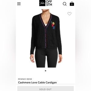 Minnie Rose cashmere Love cable cardigan